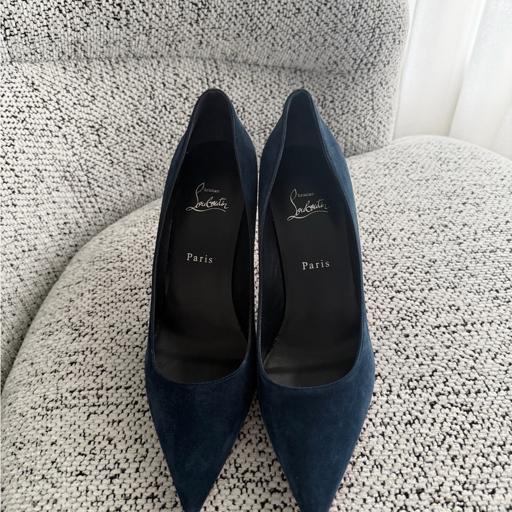 Christian Louboutin Dark Blue Suede Heels